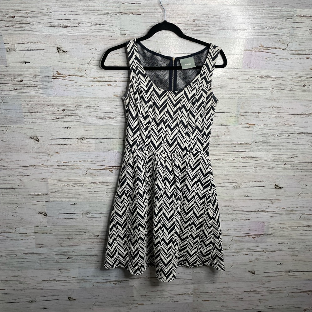 Maeve white black dress Anthropologie small